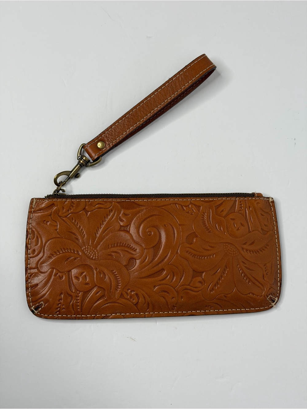 Patricia Nash St Croce Wristlet Tooled Floral design Long Wallet handbag clutch